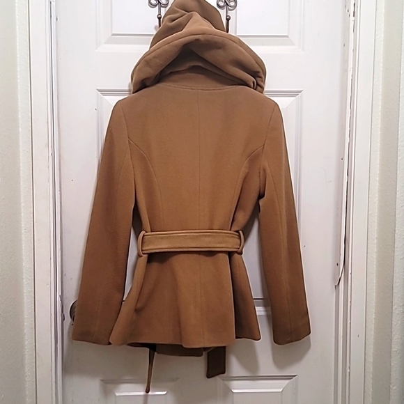 ZARA BASIC WOMEN'S WOOL HOODIE MID-LENGTH IN BROWN SIZE SMALL - Picture 7 of 14